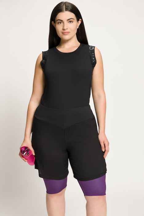 2-in-1-Shorts, Innen-Leggings, Zipptasche