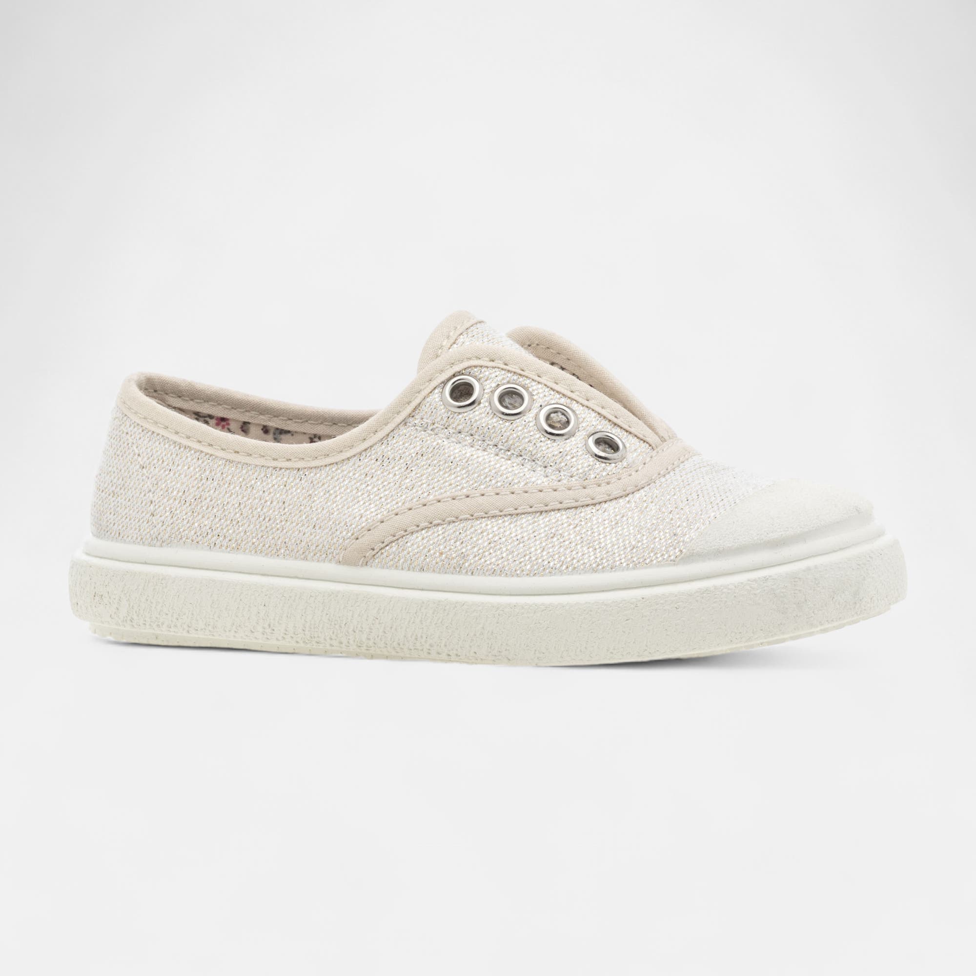 Baskets en toile Fille argent