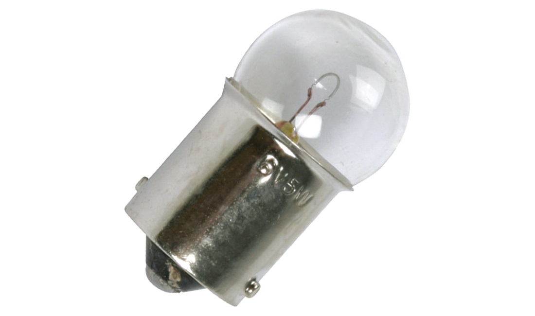 Blinklyspære, BA15S, 6V-5W