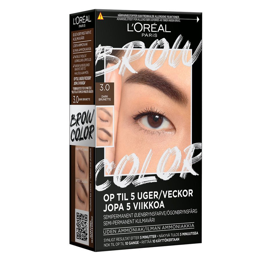 L'Oréal Paris Brow Color Kit Semi-Permanent Eyebrow Color 3.0 Dark Brunette 30ml