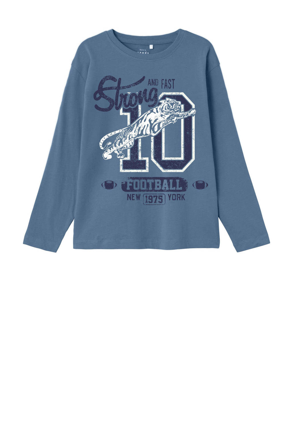 NAME IT longsleeve NKMVAGNO met printopdruk middenblauw