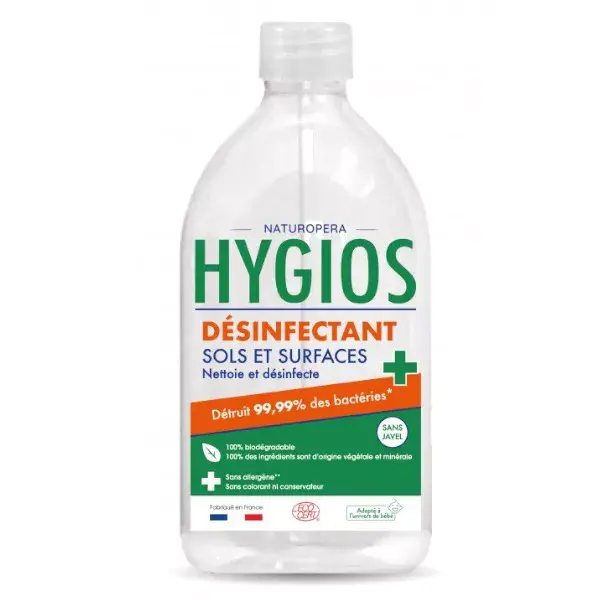 Desinfetante Hygios para pisos e superfícies, aroma fresco de eucalipto, 1 litro.