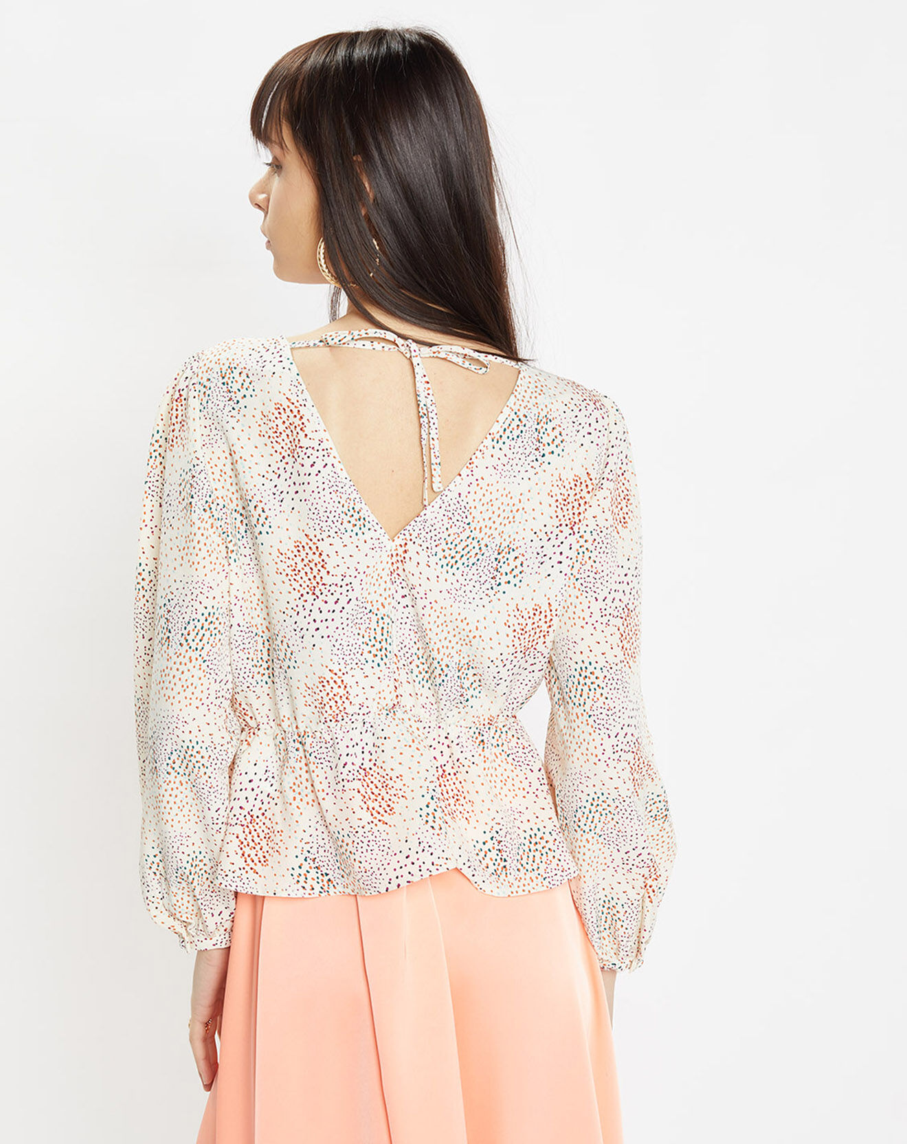 Galeries Lafayette Blouse fluide Gala imprimée beige clair