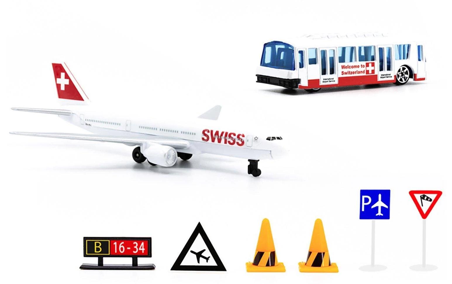 Toy Airport Play Set Swiss 1:87Realistisches Flughafen Spielset für vielfältige Szenarien