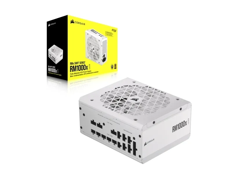 CORSAIR RMx Series RM1000X SHIFT - Strømforsyning (intern) - ATX12V 3.0/ EPS12V 2.92 - 80 PLUS Gold - AC 100-240 V - 1000 Watt - hvid