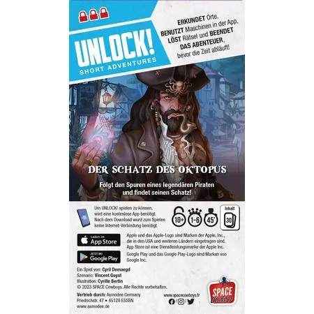 Asmodee Space Cowboys Unlock! Short Adventures: Der Schatz des Oktopus