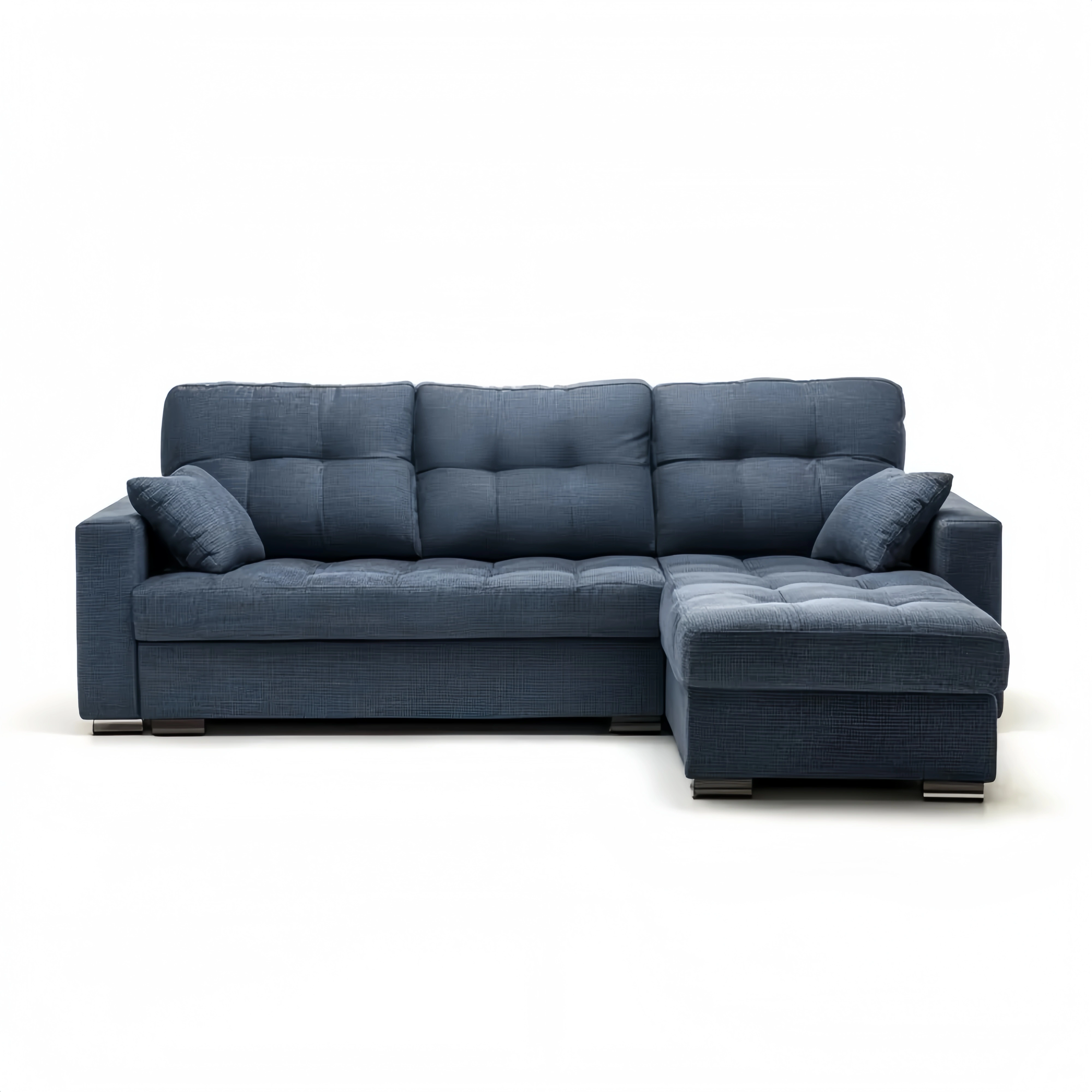 Ecksofa Stoff 250x150x90 cm - Dunkelblau - Modernes Design