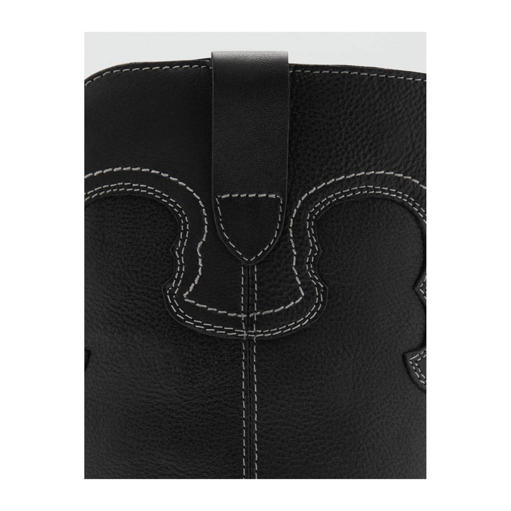 MANGO TEEN leren cowboylaarzen zwart