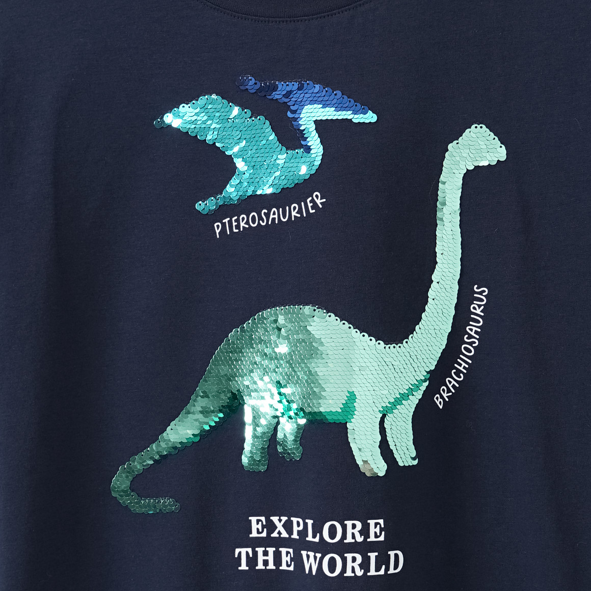 Yigga Jungen T-Shirt mit Wendepailletten dunkelblau