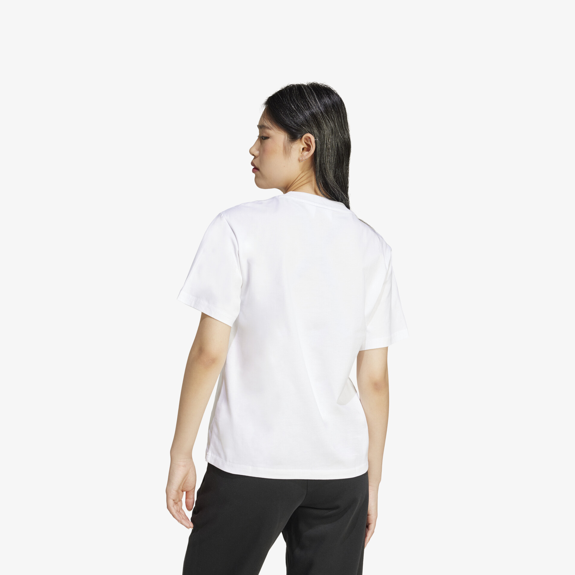 adidas Essentials Small Logo Cotton Damen T-Shirt weiß