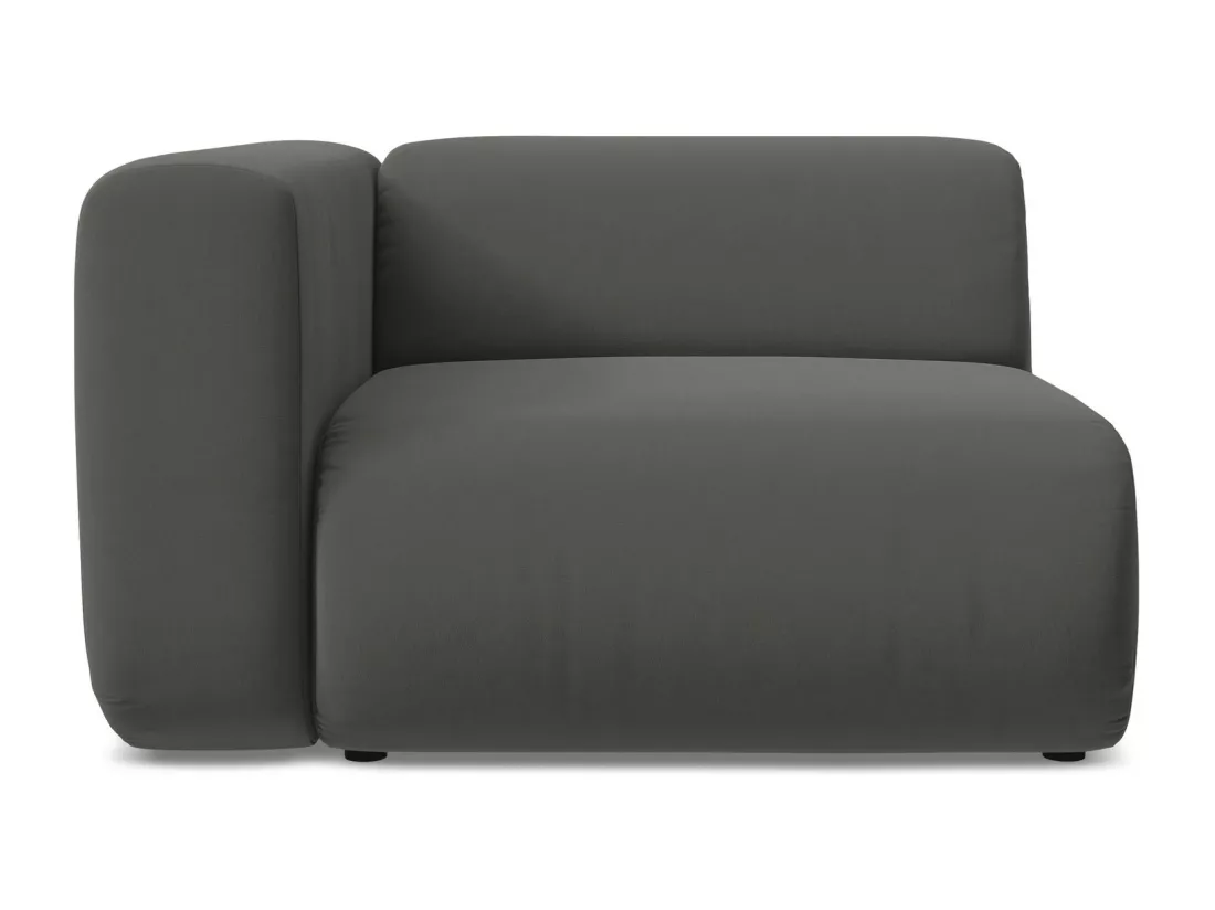 Module avec accoudoirs gauche en velours - acier - EKAHI