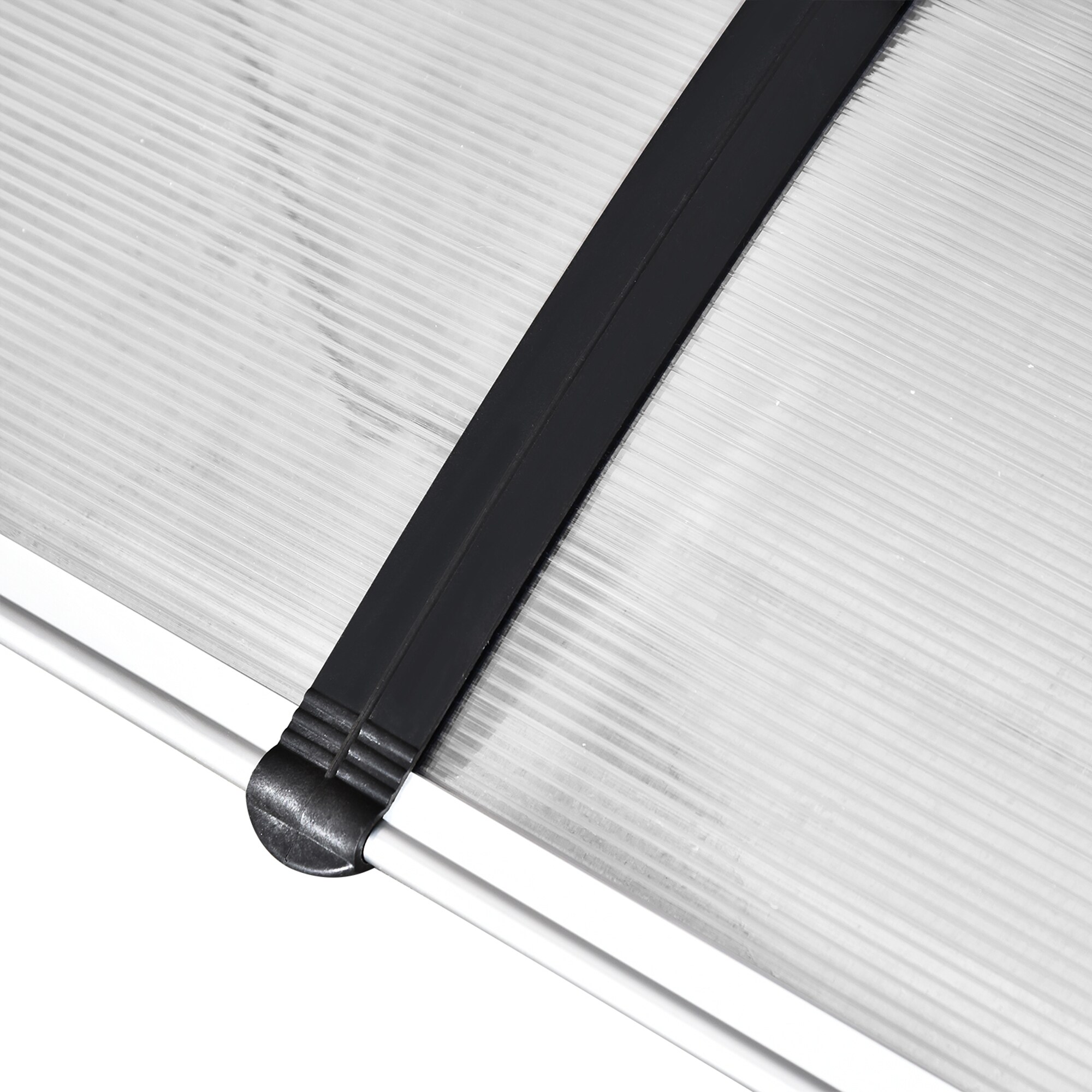 Outsunny Vordach mit Anti UV-Beschichtung weiß 90L x 295B x 23,5H cm