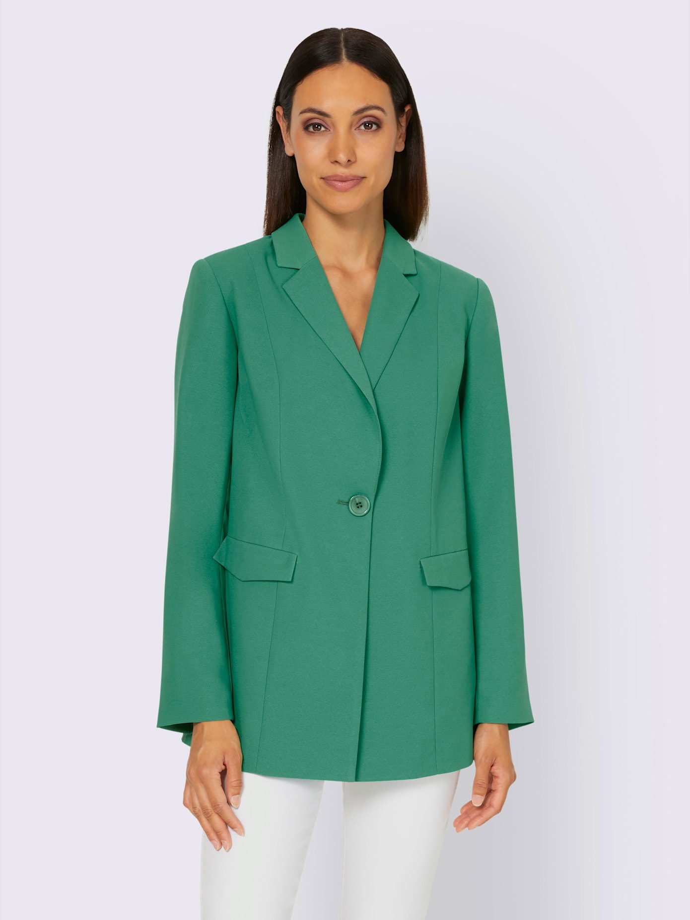 Blazer col à revers à effet affinant