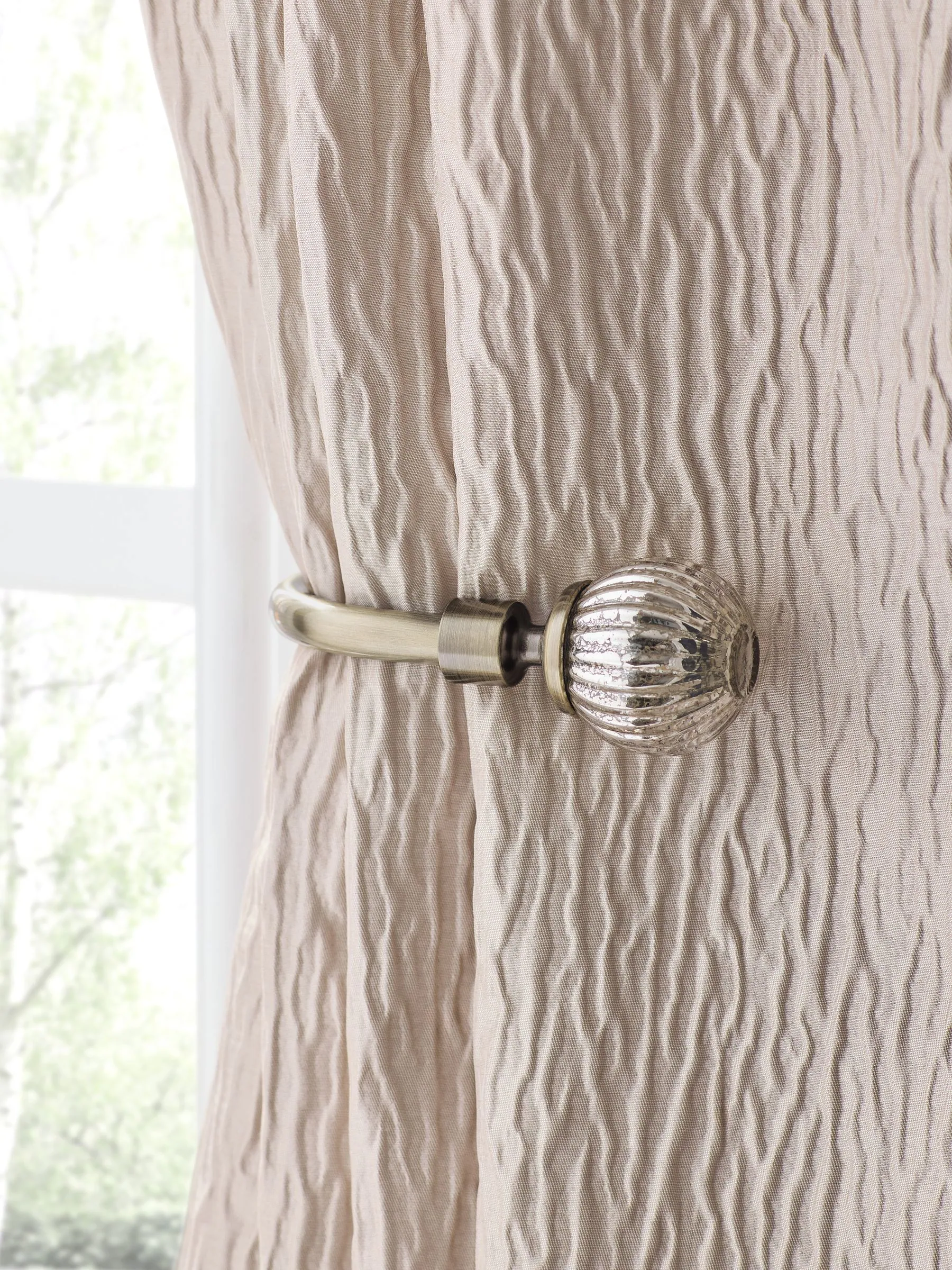 Set of 2 Mercury Glass Curtain Holdbacks
