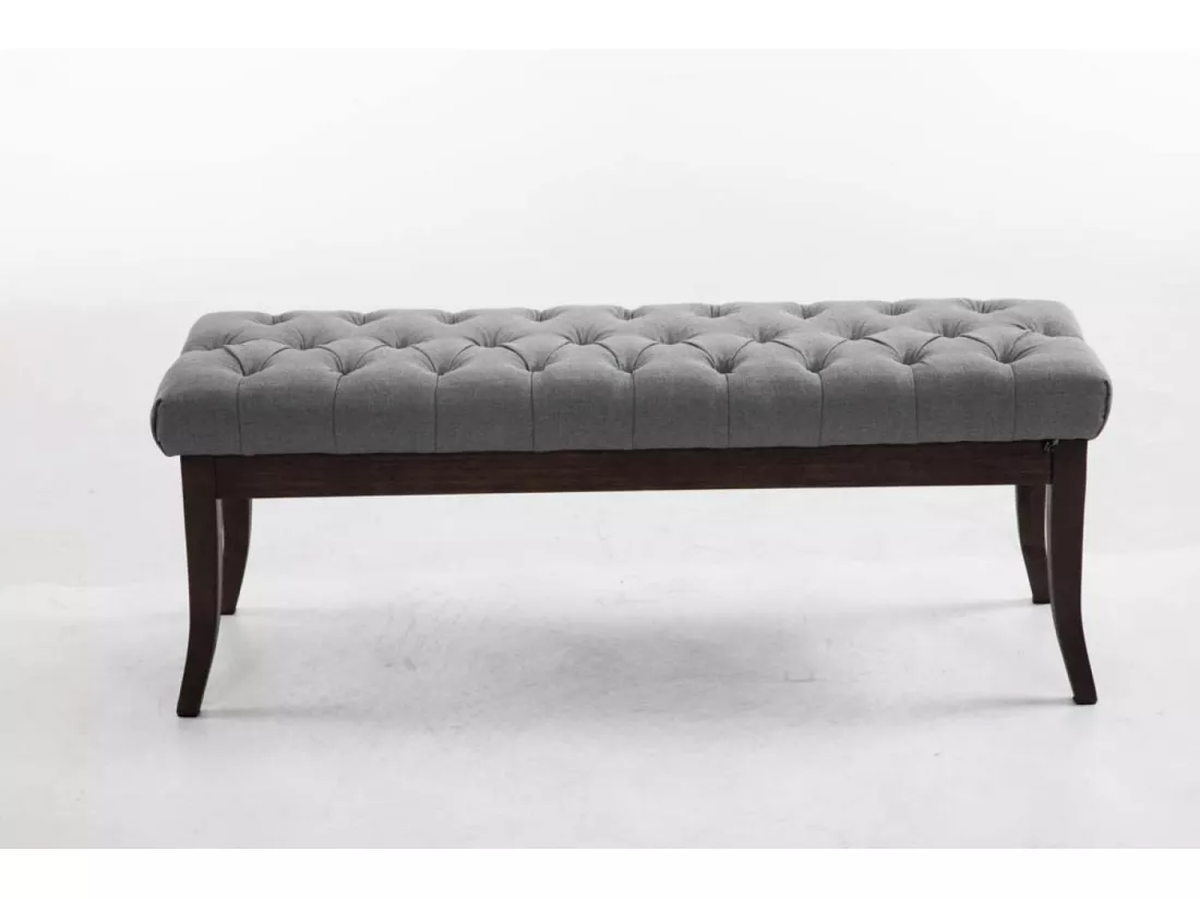 Banquette - Tissu & Bois - Gris - Ramses