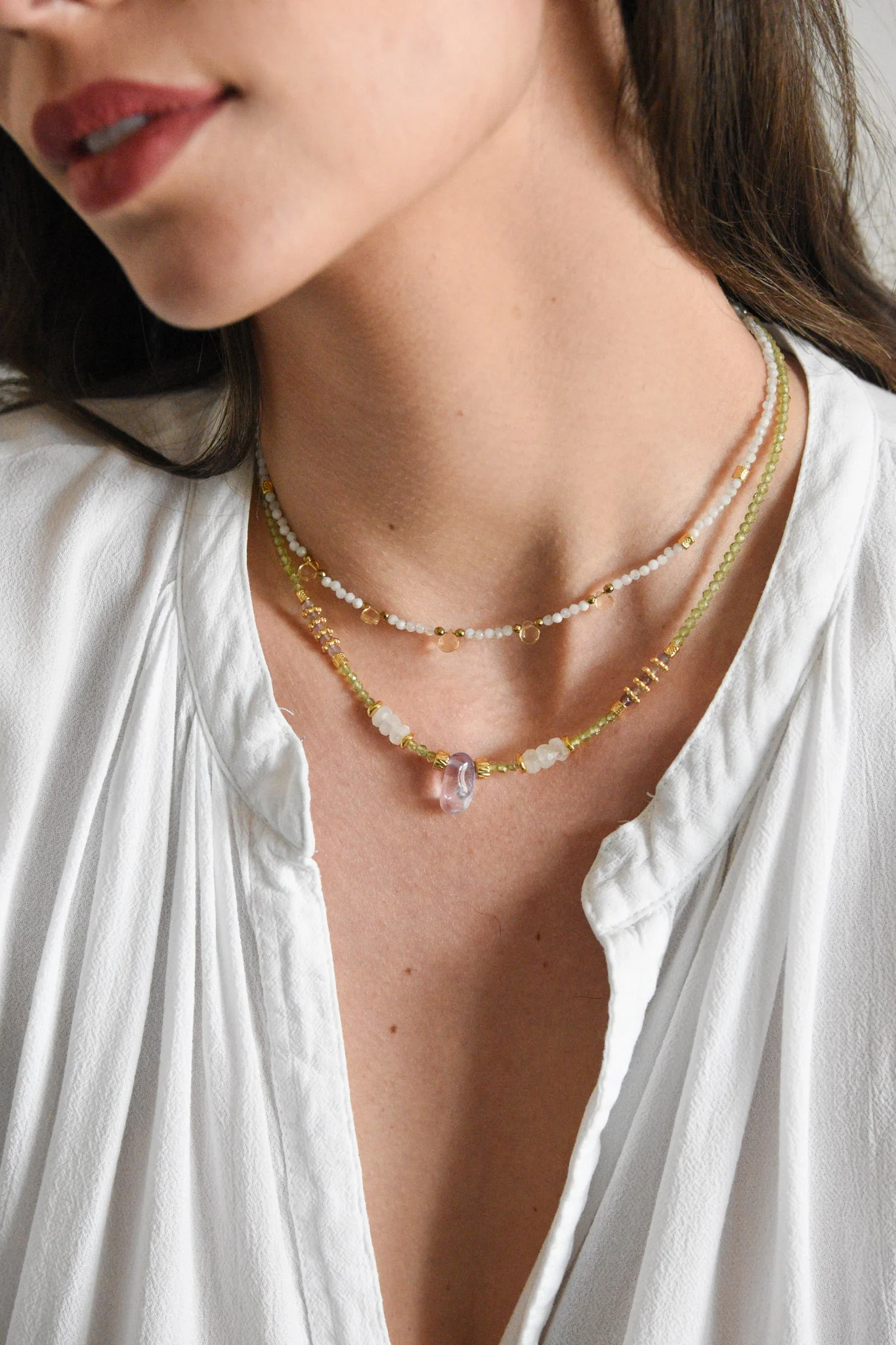 DAYA - Collier citrine | Blanc