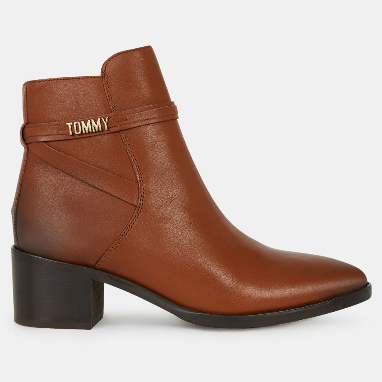 Tommy Hilfiger Bottines en Cuir à talon Brandi cognac - Talon 6 cm
