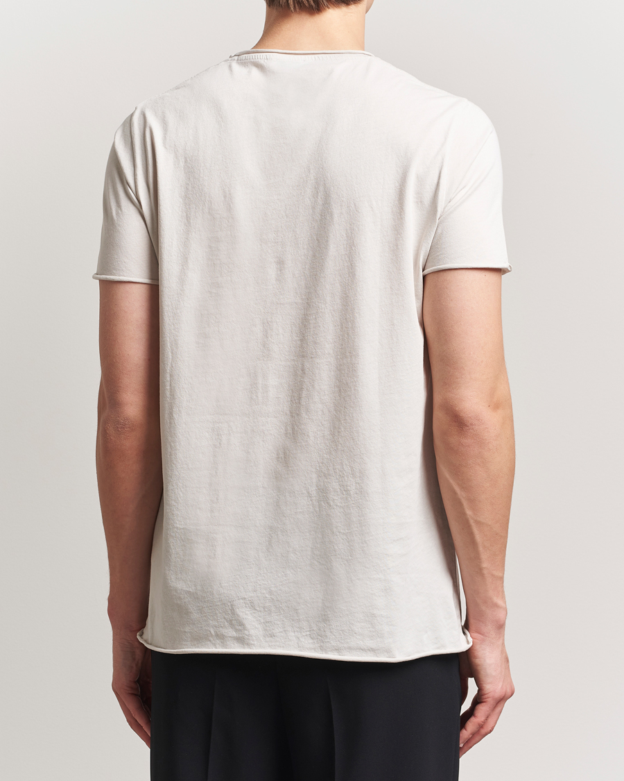 Filippa K Roll Neck Crew Neck T-Shirt Chalk Grey