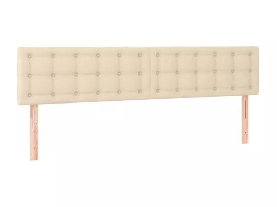Sommier tapissier avec matelas et LED Crème 180x200 cm Tissu
