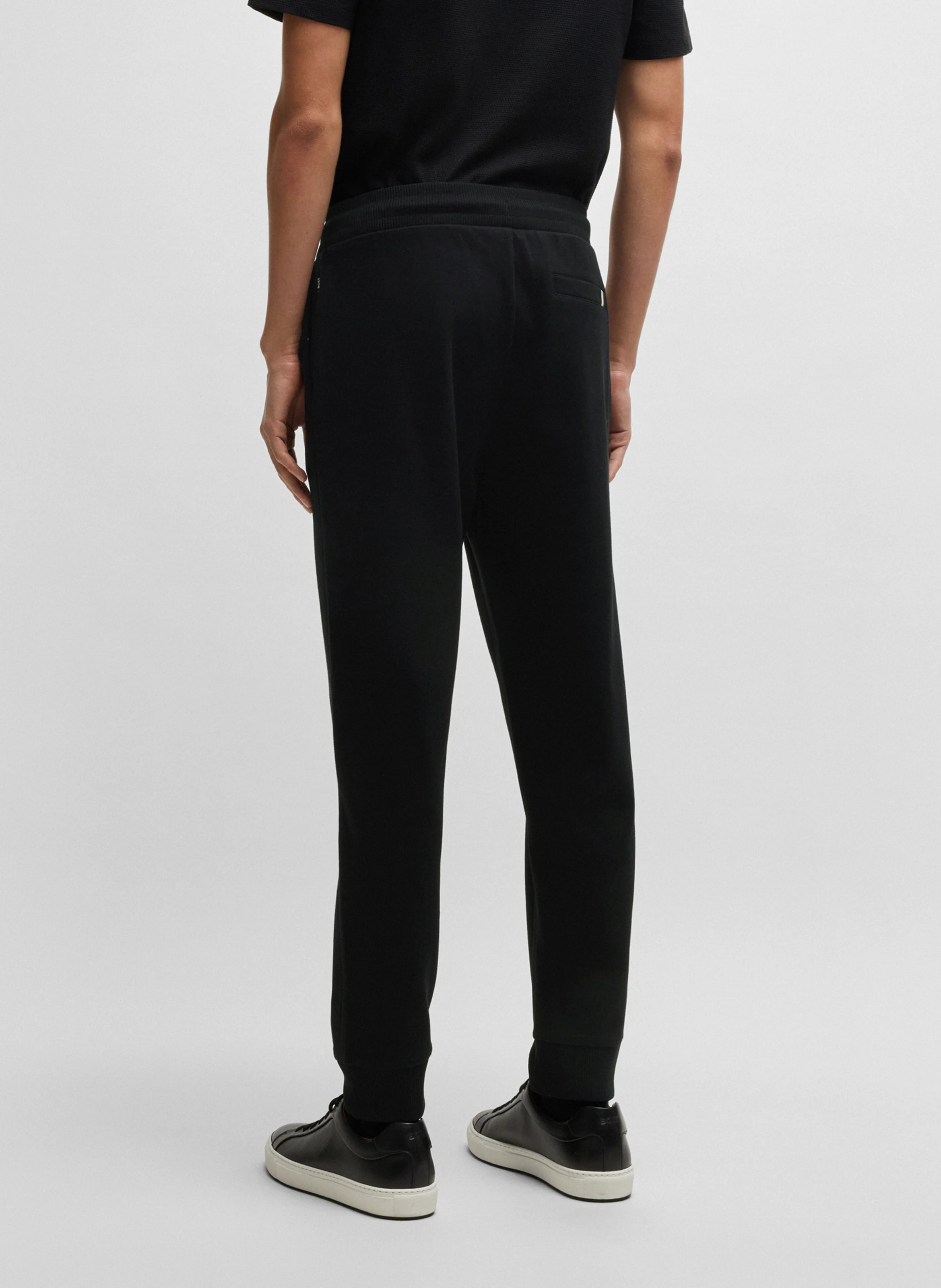 Jogging slim avec cordons| Noir