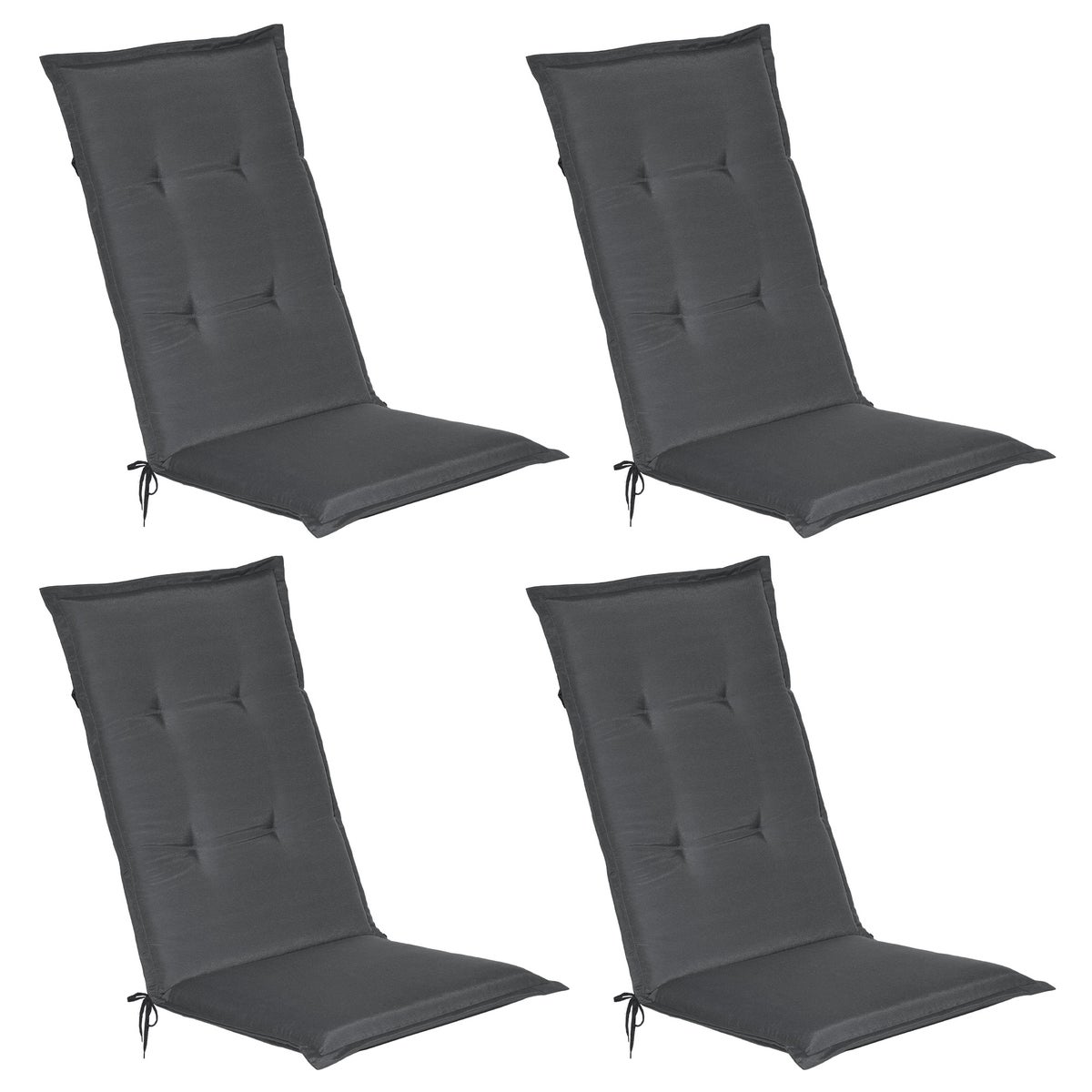 Beautissu Loft HL stoel met hoge rugleuning 120x50x6cm grafietgrijs (set van 4)