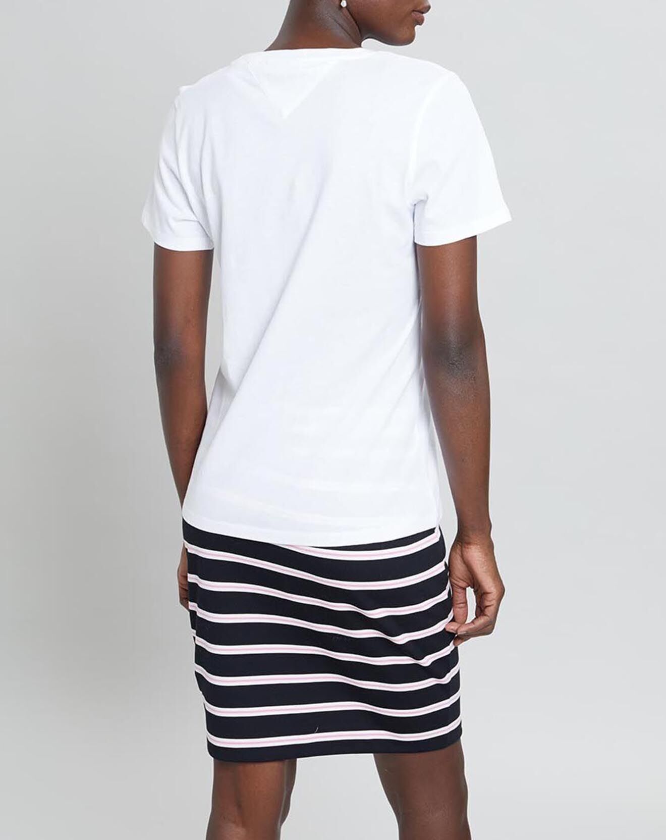 Tommy Jeans T-Shirt 100% Coton Bio flag blanc