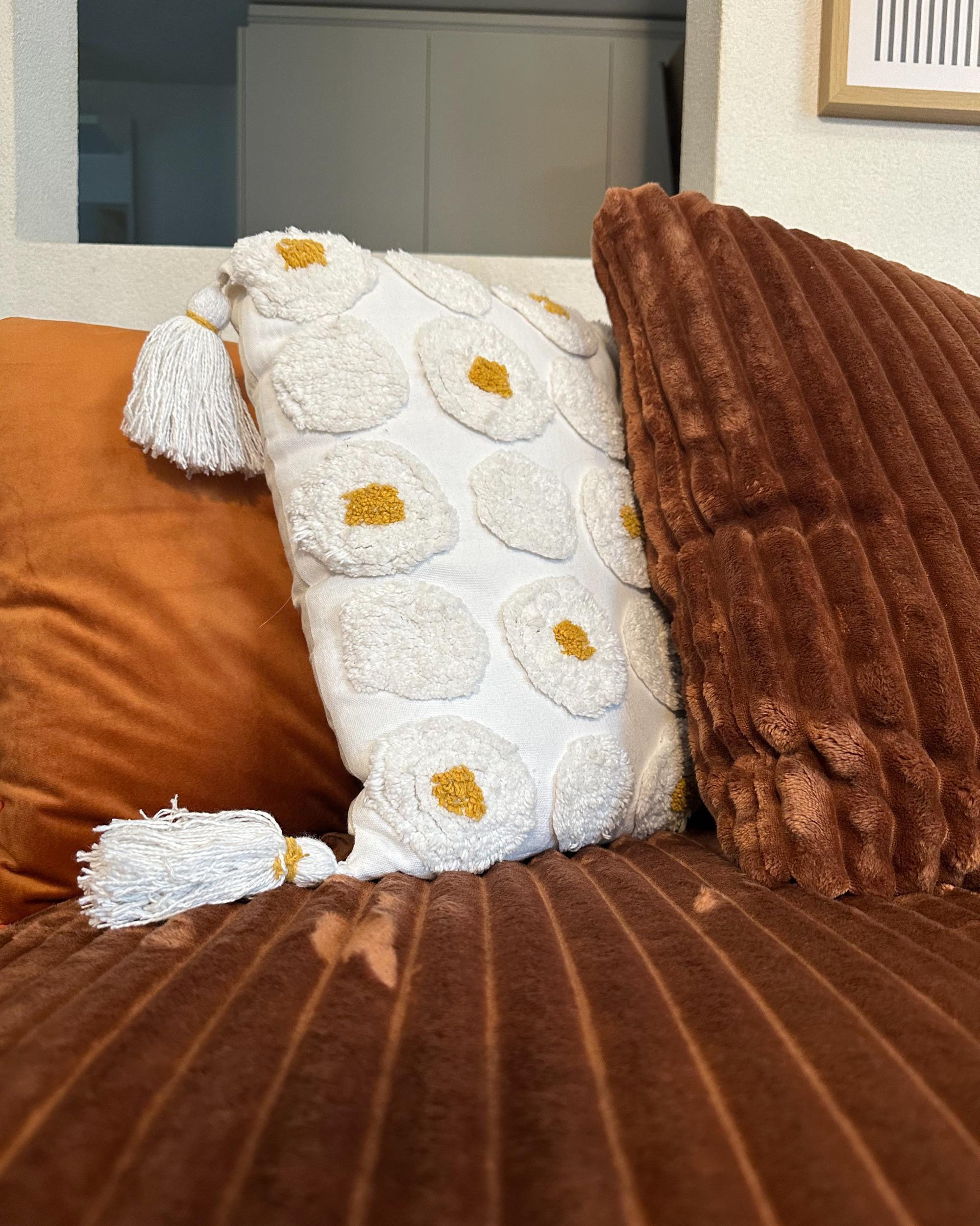 Set van 2 sierkussens AZALIA Katoen 45 x 45 cm Wit bloempatroon
