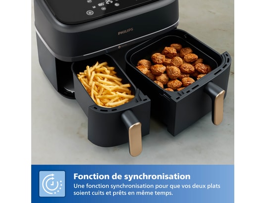 PHILIPS - Friteuse à air chaud NA352/04 Air Fryer 9L double panier + grille XL