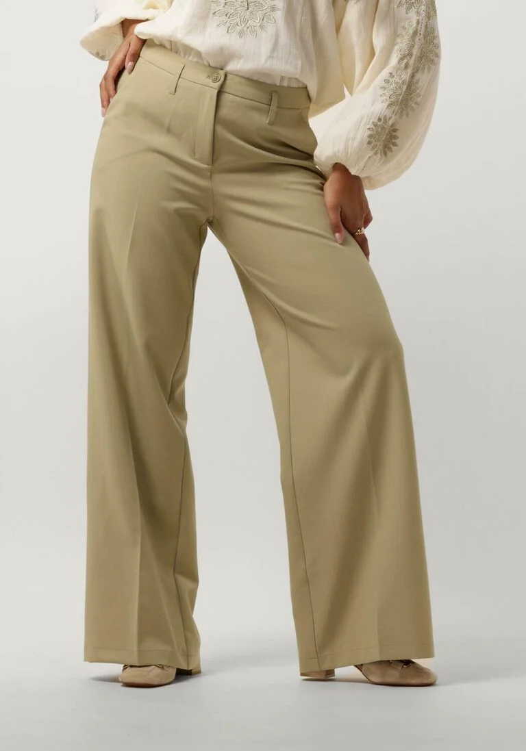 SUMMUM groene summum wijde broek trouwsers wide legs soft foam