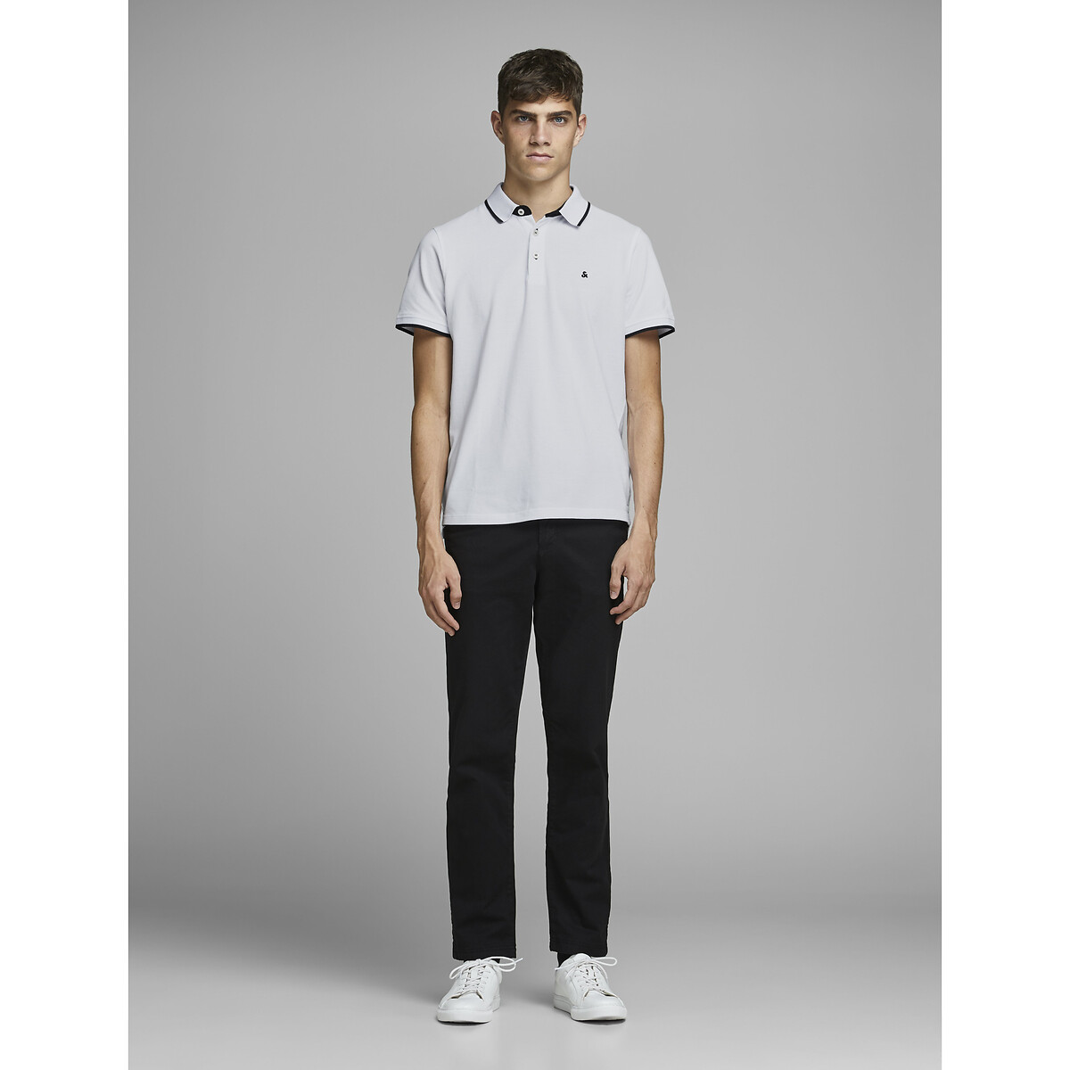 JACK & JONES<br>Camisa polo de manga curta em malha piqué