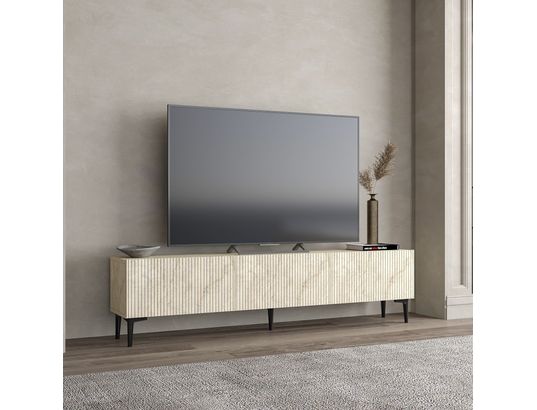 CONCEPT1 - Meuble TV Oscar travertin 180 x 31,4 x h45 cm