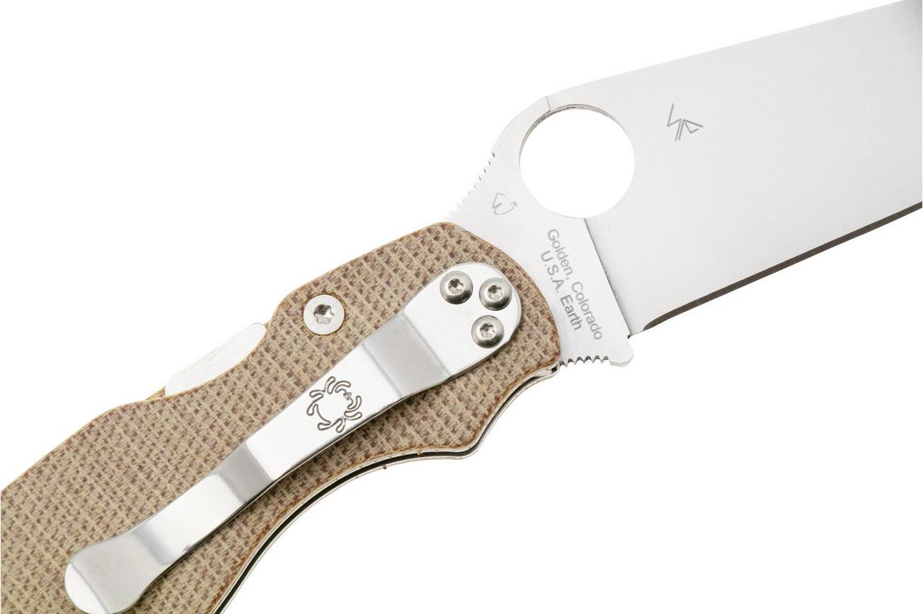 Spyderco Military 2 CPM Cru-Wear C36MPCW2 Brown Canvas Micarta zakmes