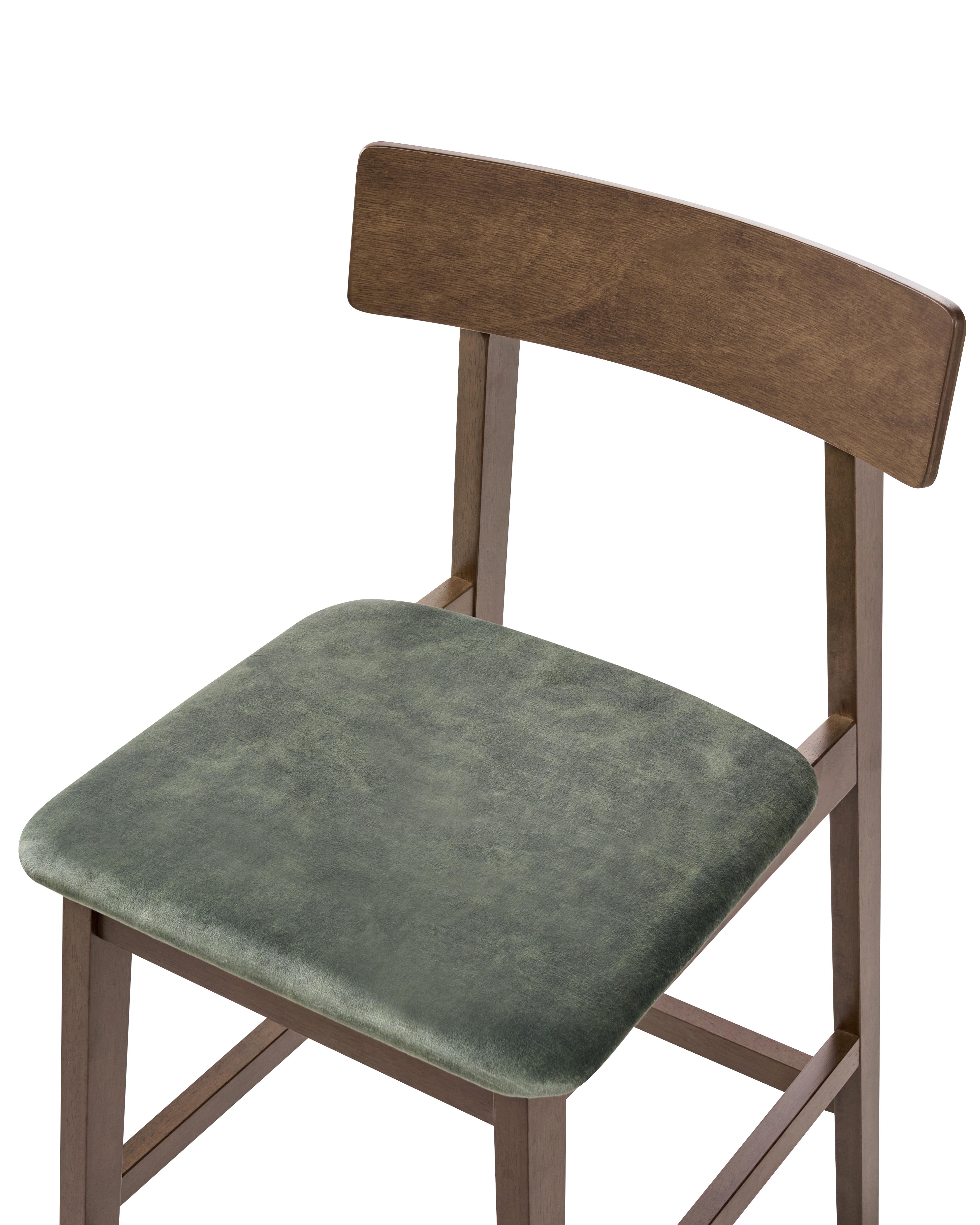 Set van 2 barstoelen ISANTI Hout Donkerbruin/groen