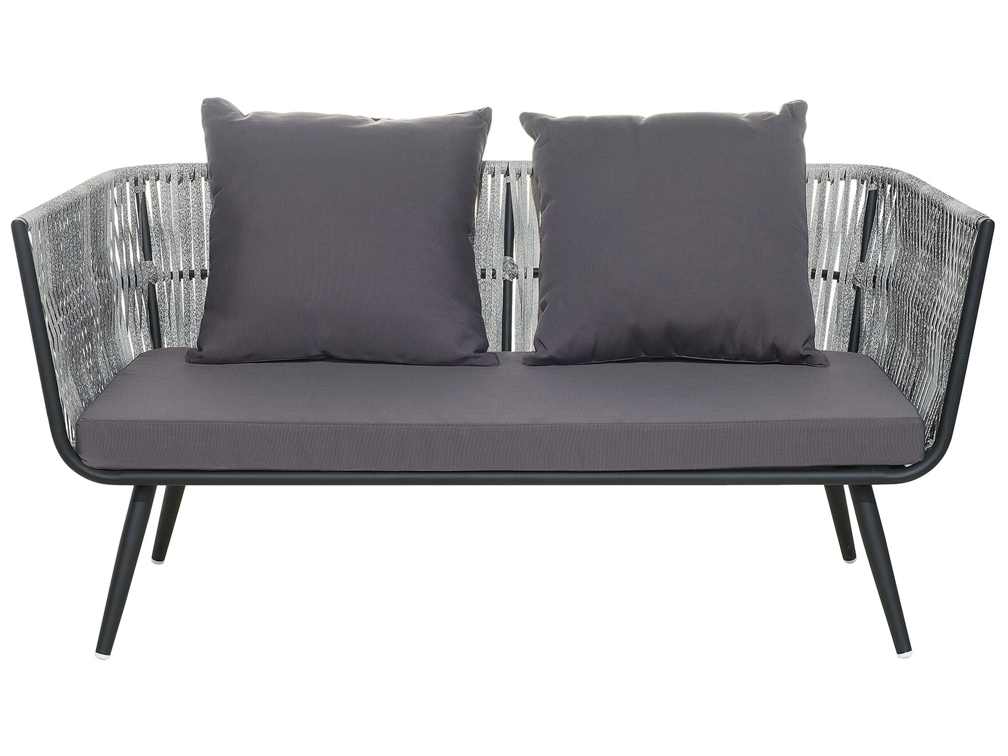 Loungeset met tafel 4-zits RAGUSA PE rotan Grijs