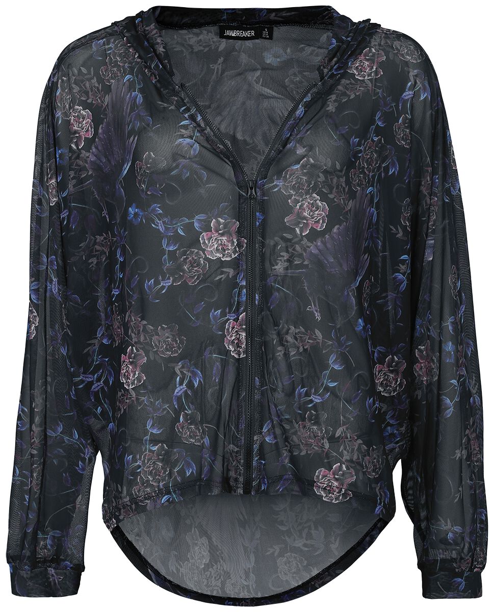 Purple Night Crows Mesh Bat Hoodie | Jawbreaker Sweat-shirt zippé à capuche