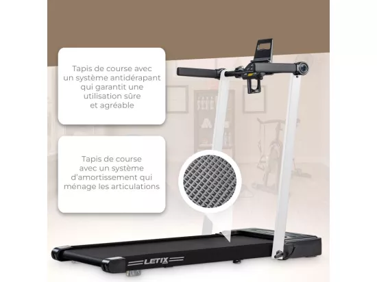 Tapis de course Pliable Pro - 12 KM/H- 1500W -12 programmes