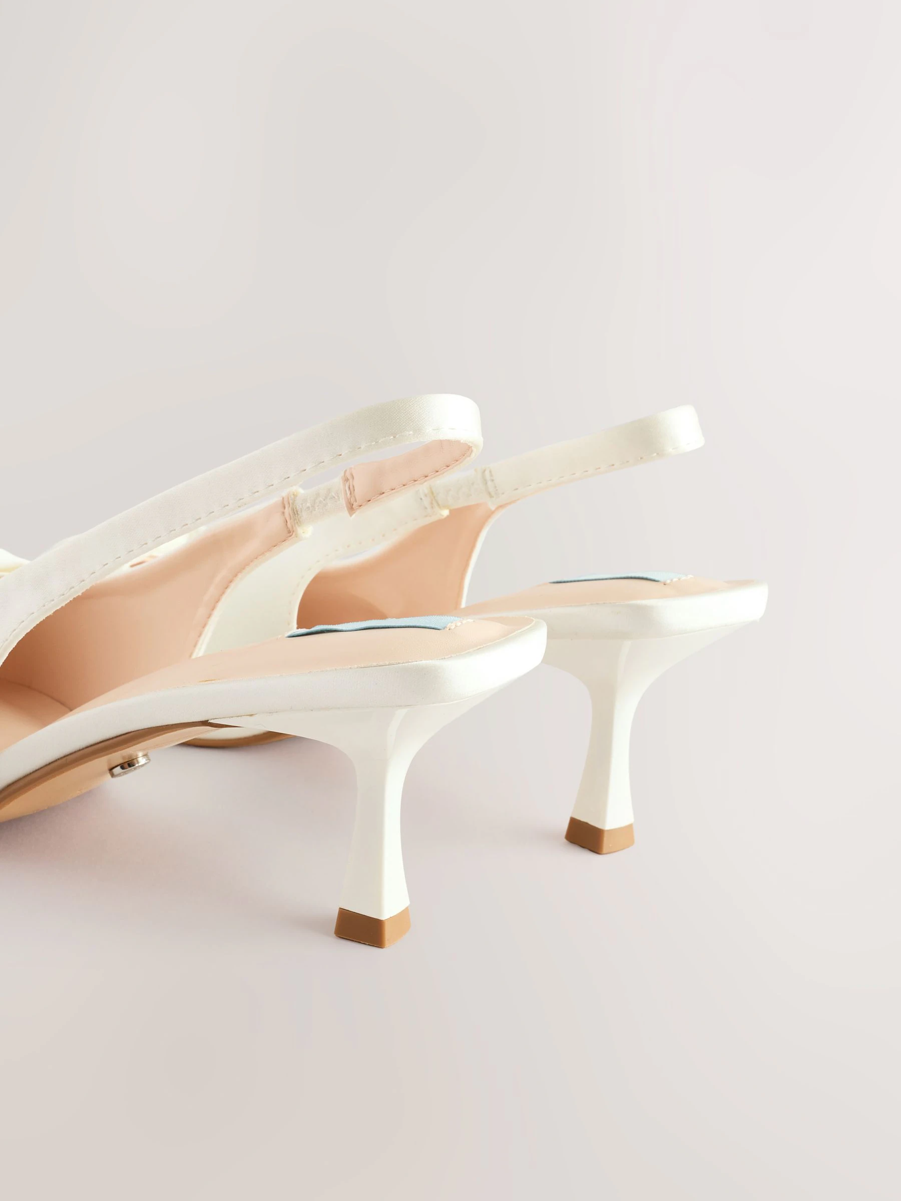 Ivoor - Forever Comfort® Wedding Satin Bow Pointed Toe Slingback Heels
