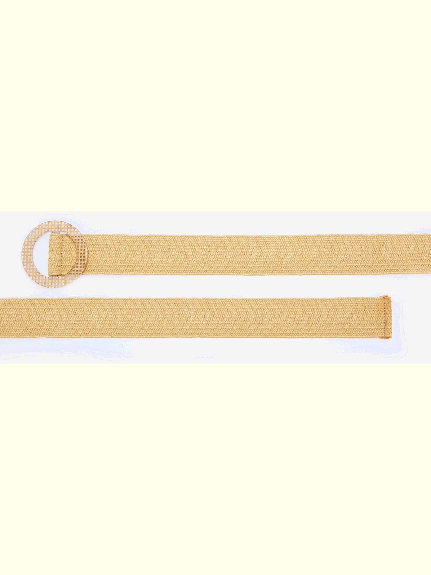 Ceinture tendance imitation raphia avec boucle semi-transparente