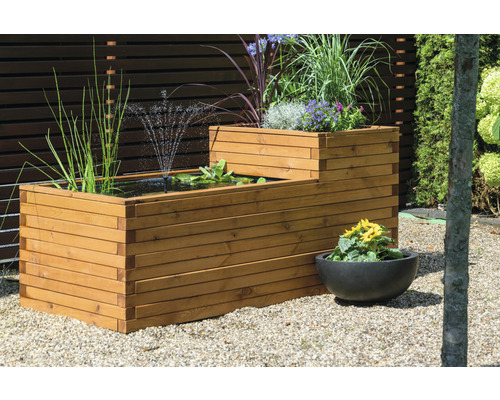 Verhoogde vijver, minivijver, verhoogd bed dobar Superb 450 l 180 x 78 x 80 cm bruin