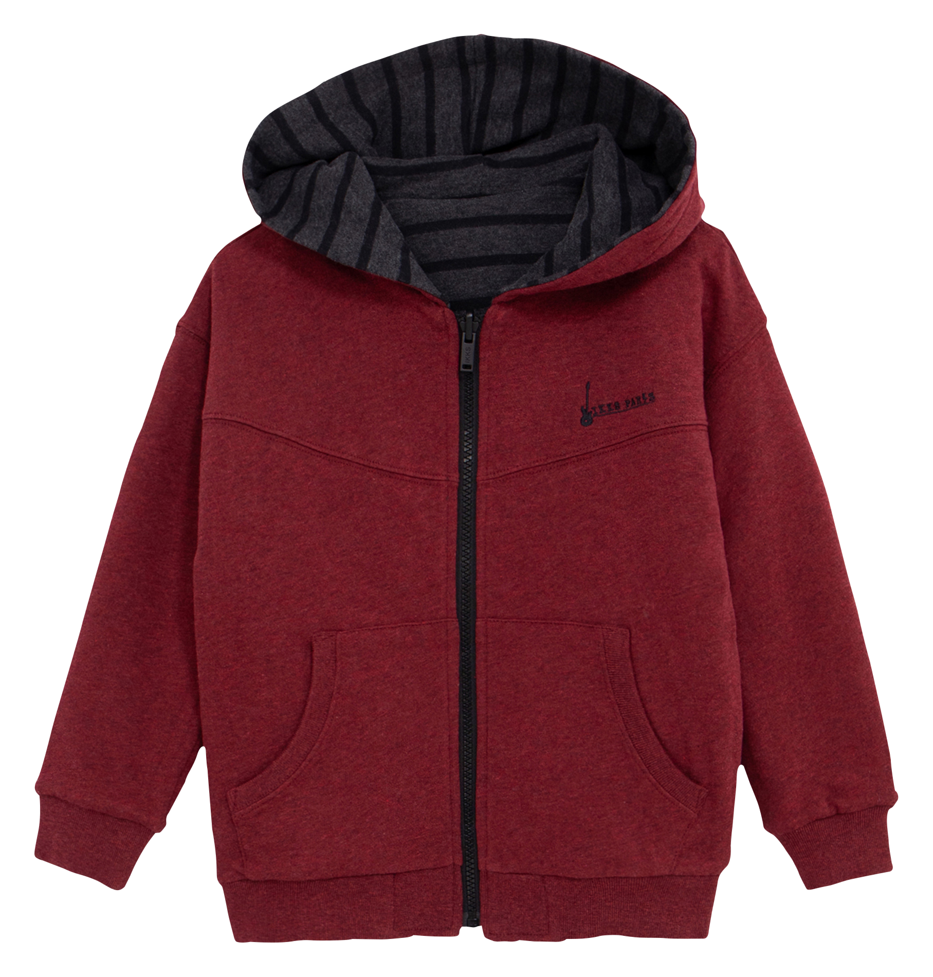 Cardigan réversible rayé en coton | Rouge