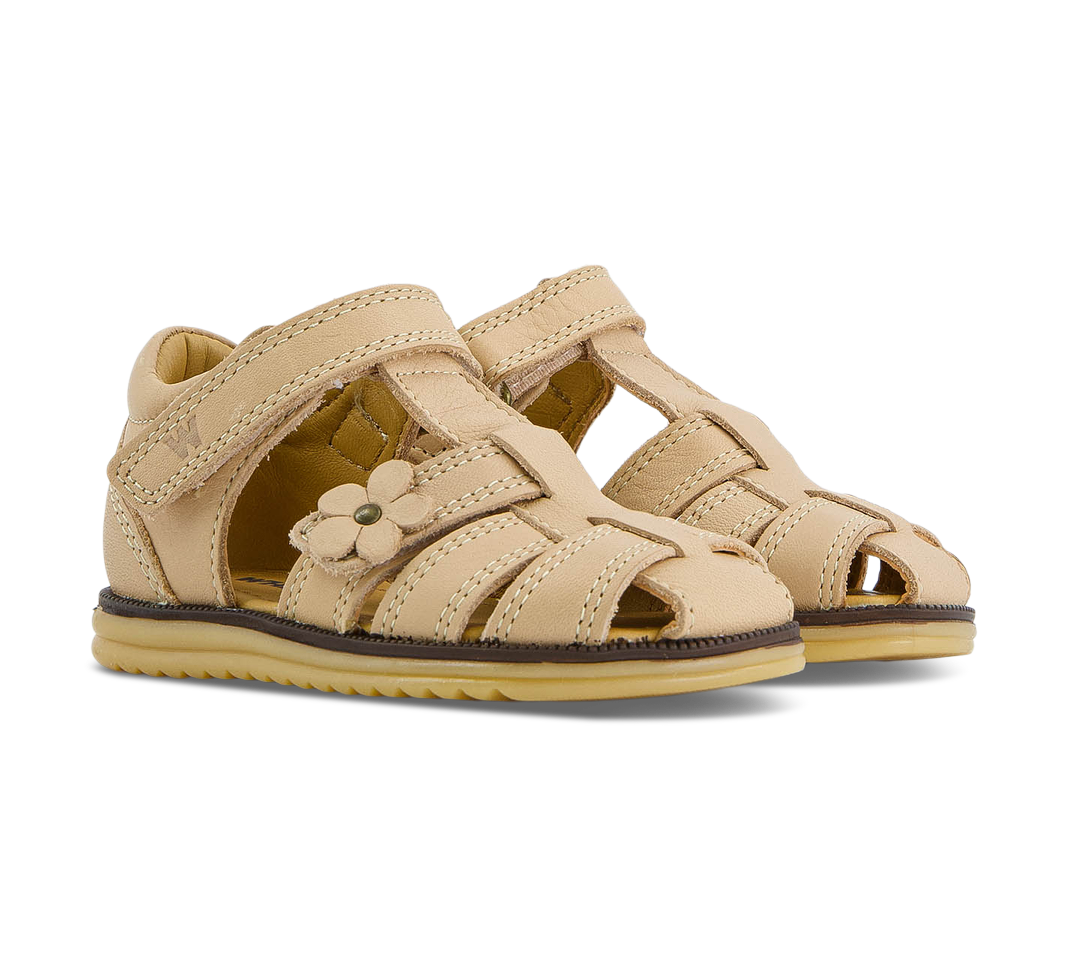 Wheat Sandal Closed Toe Sky Flower