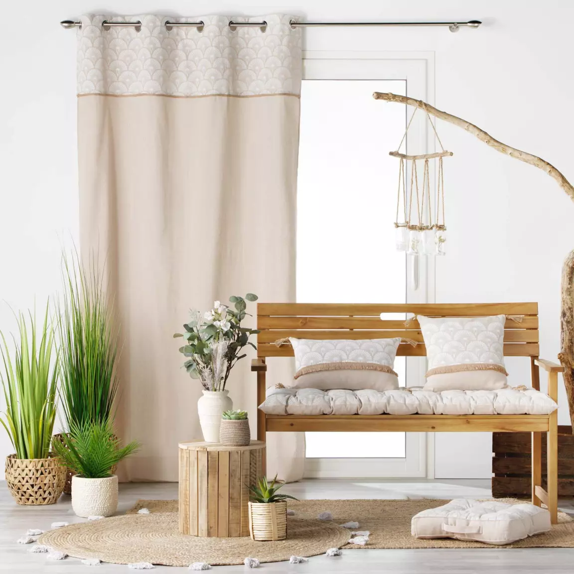 Rideau coton (140 x 240 cm) Bahina Beige