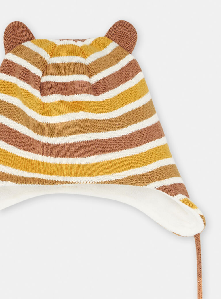 Bonnet à rayures tricolores pour bébé garçon