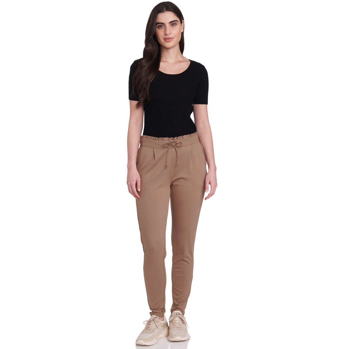 Gina Damen T-Shirt mit Rundhalsausschnitt schwarz