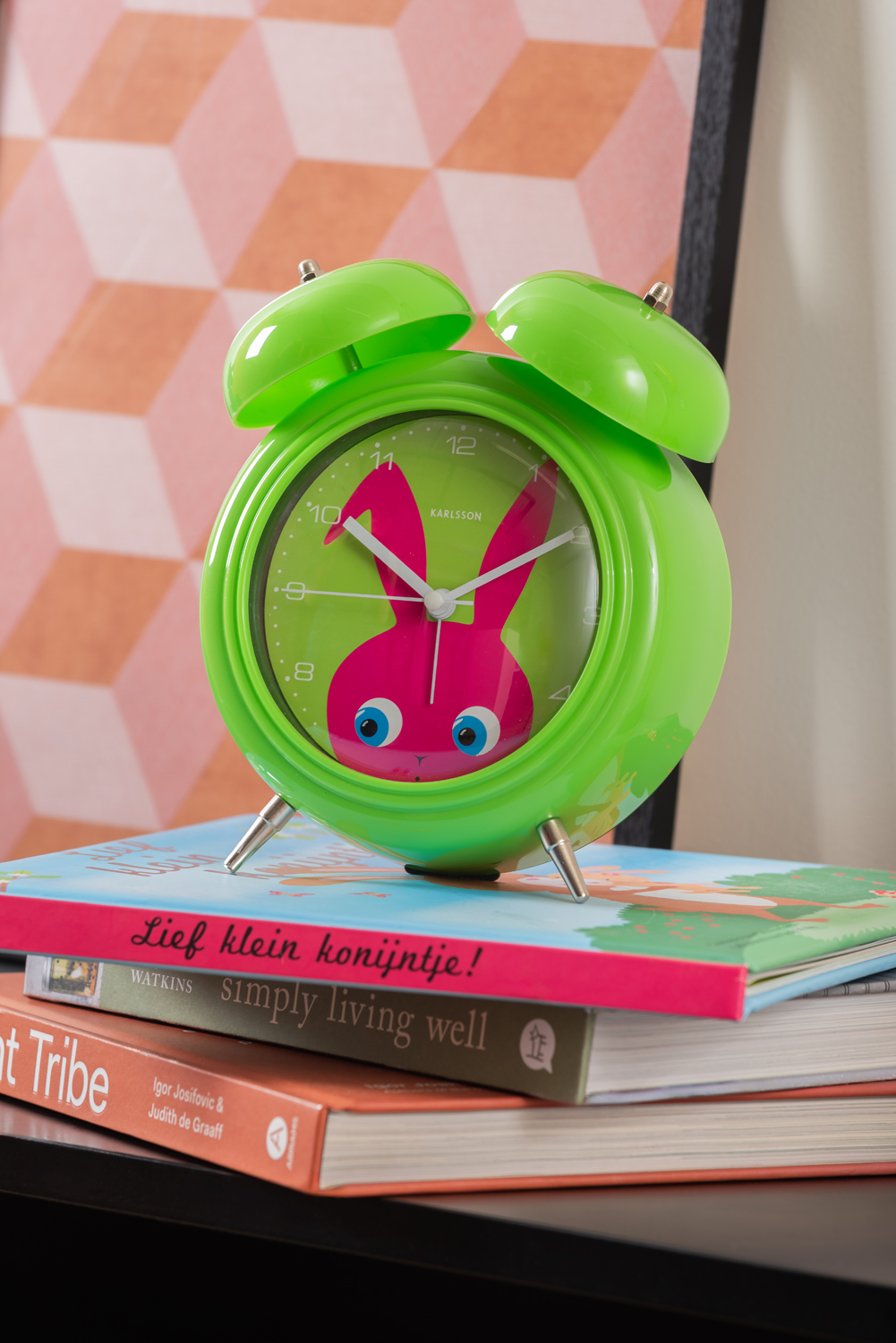 Alarm clock Peekaboo Bunny dark green