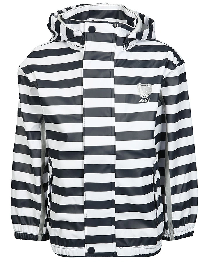 Regenjacke STRIPES ALLOVER mit abnehmbarer Kapuze in navy/weiß