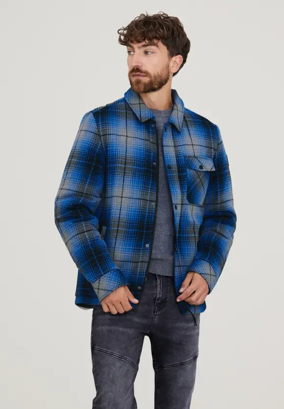 Overshirt mit Karodessin - imperial blue