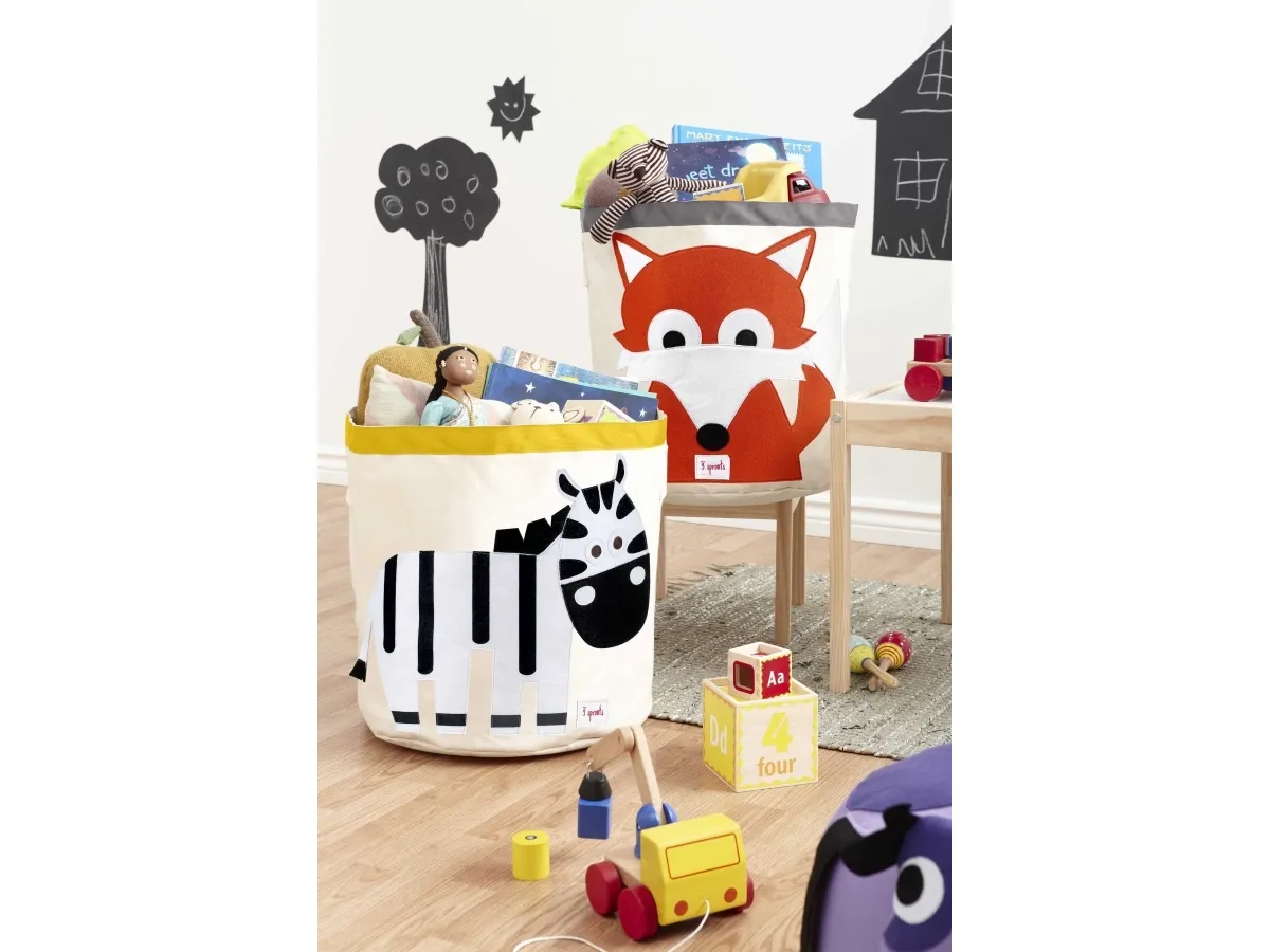 3 Sprouts Opbevaringsbeholder Rund, Zebra