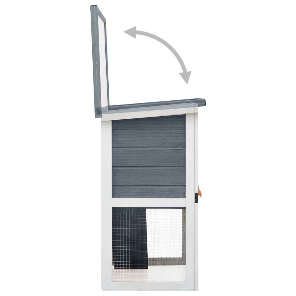 Clapier d'extérieur 1 porte 90 x 45 x 80 cm gris bois