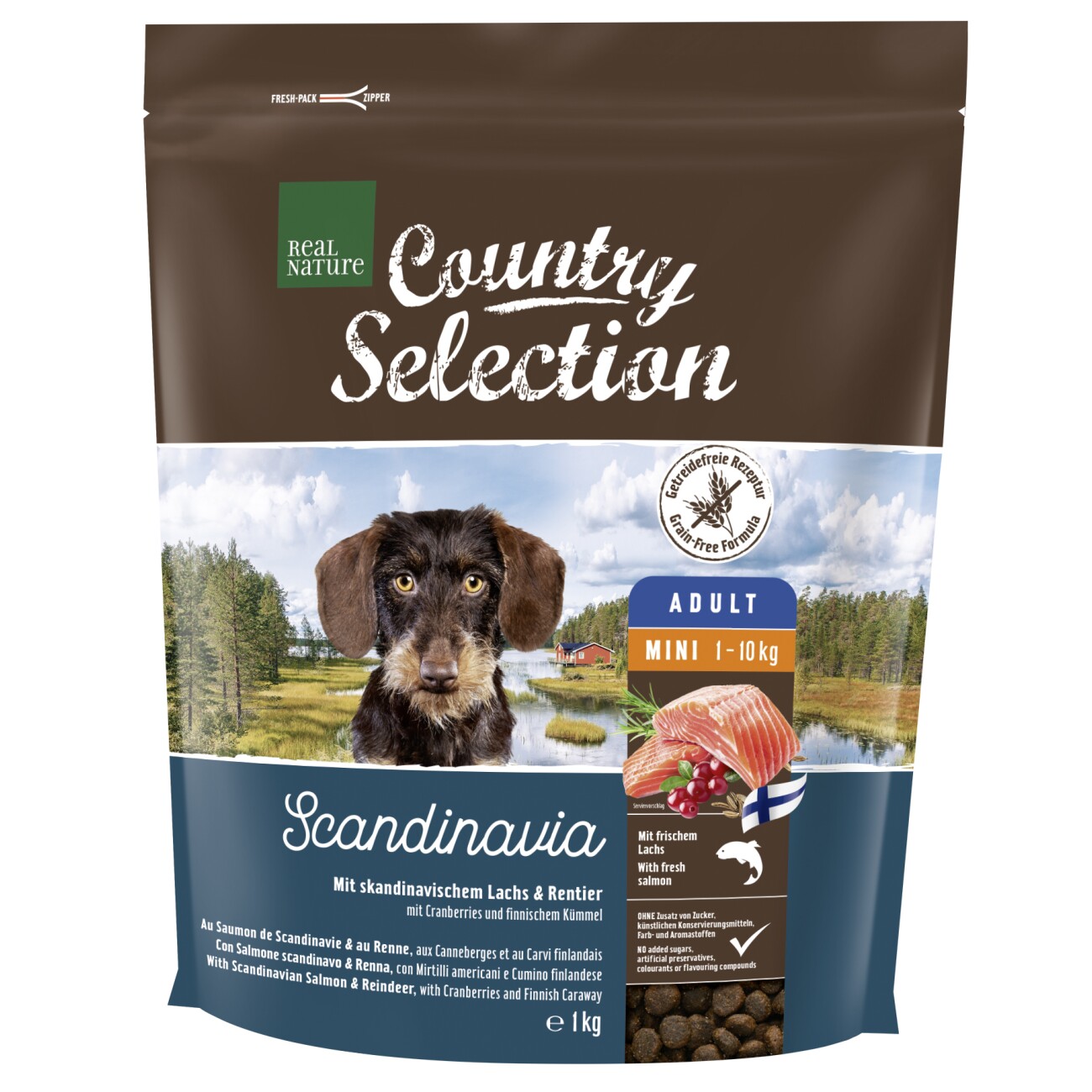 REAL NATURE Country Selection Trockenfutter Hund, Adult, Mini, Scandinavia 1 kg
